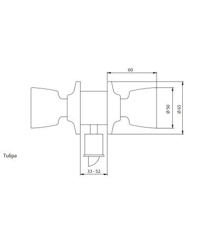 Дверна ручка-Кноб TESA 1-WAY 3900U0 UNIV BOLA комплект без фіксації