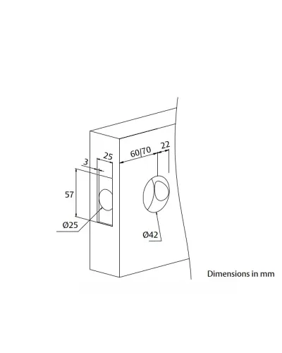 Дверна ручка-Кноб TESA 1-WAY 3900U0 UNIV BOLA (під ключ)