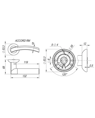 Ручки дверні Fuaro ACCORD RM AB / GP-7 Бронза/Золото