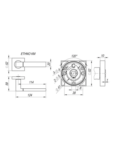 Дверна ручка Fuaro ETHNO KM AB / GP-7