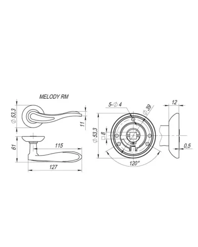 Дверна ручка Fuaro MELODY RM SG / GP-4