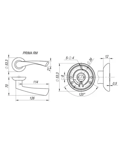 Дверна ручка Fuaro PRIMA RM AB / GP-7
