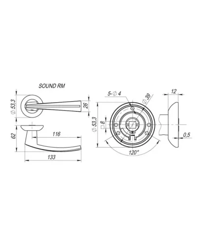 Дверна ручка Fuaro SOUND RM SG / GP-4