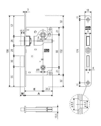 Механізм WC AGB Centro Focus B040065006 нікель 90мм
