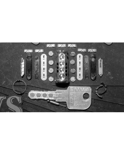 Циліндр замка EVVA MCS 5KEY ключ-тумблер (нікель)