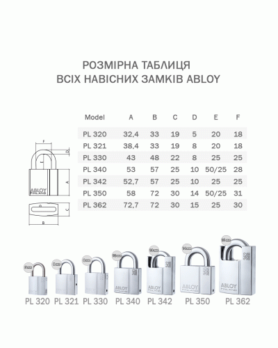 Замок висячий ABLOY PL320 PROTEC NA77FF