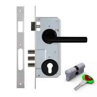 Дверний замок з ручками Kale 152-3MR CONDI BLACK SECUREMME K22