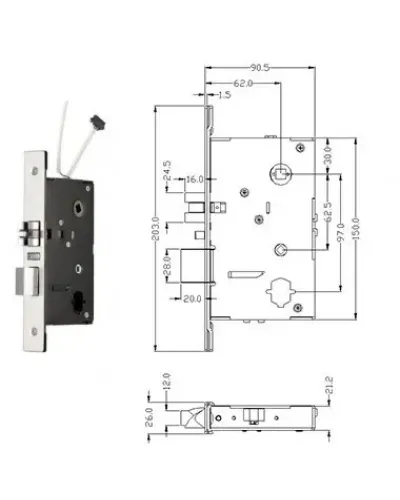 Автономний RFID замок SEVEN LOCK SL-7731S silver
