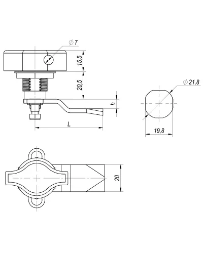 Замок кноб для металевої шафи RZ 311-3-5 