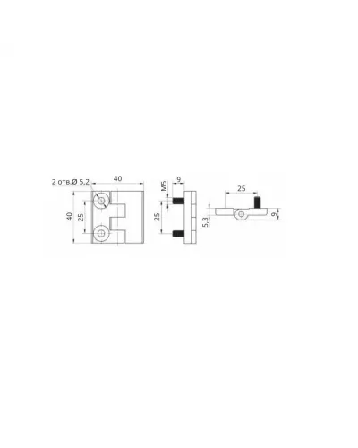 Накладна петля 40х40 RZ H1040.1.1.3, хром 
