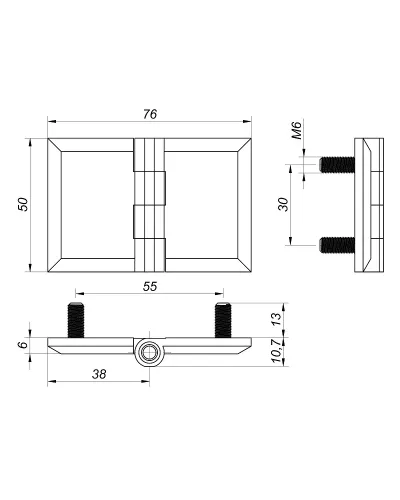 Петля листова хромована RZ 427-V3