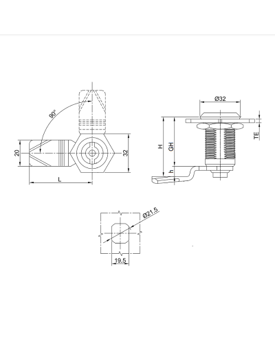Замок притискний для генератора RZ L351.A.1-0045, GH=35 мм