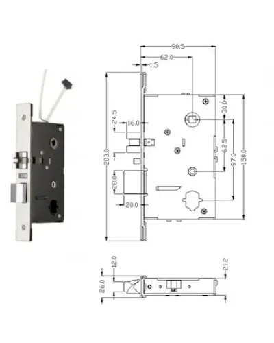Автономний RFID замок SEVEN LOCK SL-7731 bronze