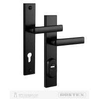 Ручки з броненакладкою ROSTEX 804 R1/R4 R mov-mov DIN PLATE 85мм BLACK (Чорний)