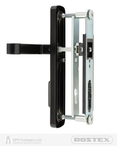 Ручки з броненакладкою ROSTEX ASTRA R mov-mov DIN PLATE 38-55мм 3клас BLACK_MAT