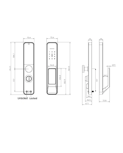 Автономний розумний електромоторний замок в офіс чи квартиру SEVEN LOCK SL-7769BFF
