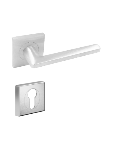 Ручка DND LUCE P 02, 55 мм - квадрат, з накладкою під циліндр, матовий хром (к-т)