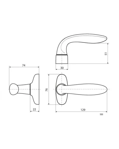 Дверна ручка Stublina 1032.00 RAL 9005